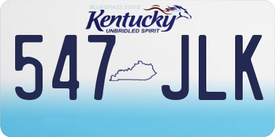 KY license plate 547JLK