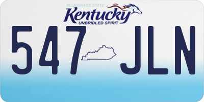 KY license plate 547JLN