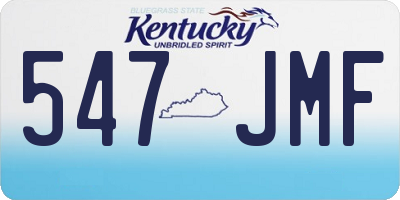 KY license plate 547JMF