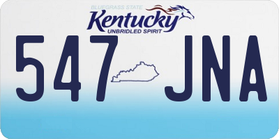 KY license plate 547JNA