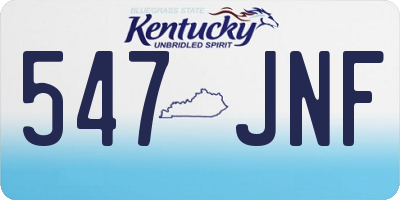KY license plate 547JNF