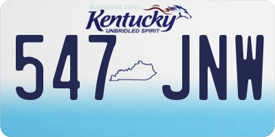 KY license plate 547JNW