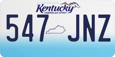 KY license plate 547JNZ