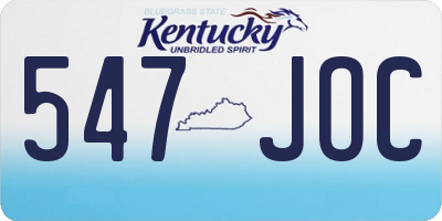 KY license plate 547JOC