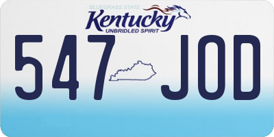 KY license plate 547JOD