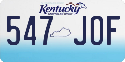 KY license plate 547JOF