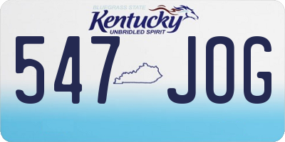 KY license plate 547JOG