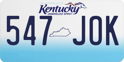 KY license plate 547JOK