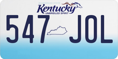 KY license plate 547JOL