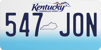 KY license plate 547JON