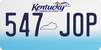 KY license plate 547JOP