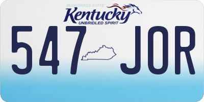 KY license plate 547JOR