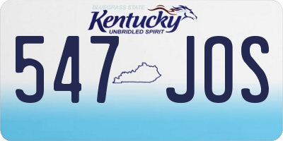 KY license plate 547JOS