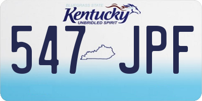 KY license plate 547JPF