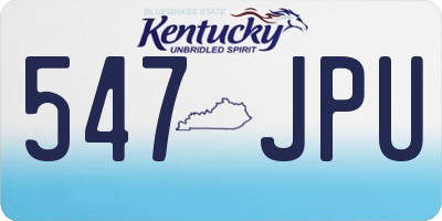 KY license plate 547JPU
