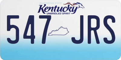 KY license plate 547JRS