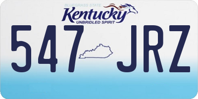 KY license plate 547JRZ