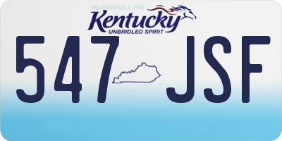 KY license plate 547JSF