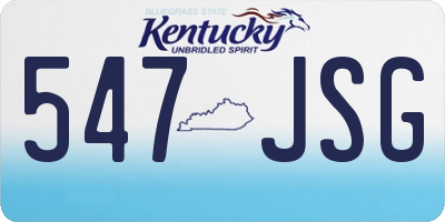 KY license plate 547JSG