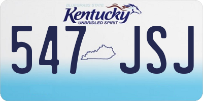 KY license plate 547JSJ