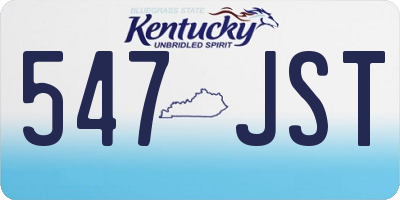 KY license plate 547JST