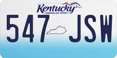 KY license plate 547JSW