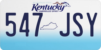 KY license plate 547JSY