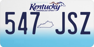 KY license plate 547JSZ