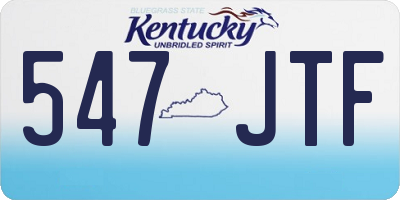 KY license plate 547JTF