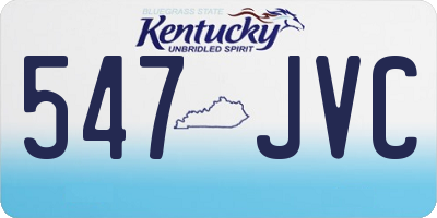 KY license plate 547JVC