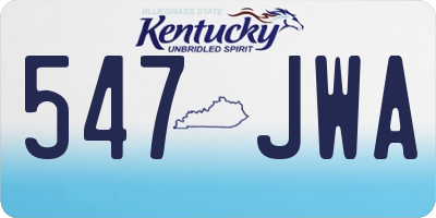 KY license plate 547JWA