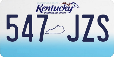 KY license plate 547JZS