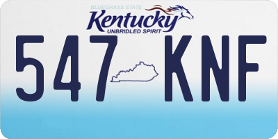 KY license plate 547KNF