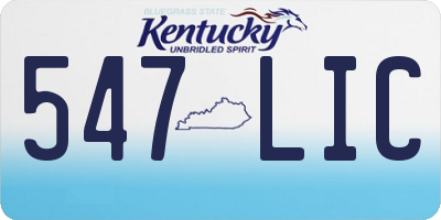 KY license plate 547LIC
