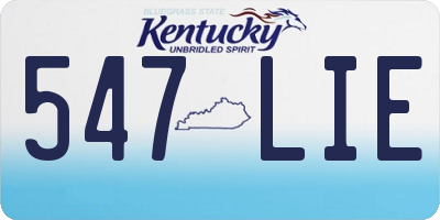 KY license plate 547LIE