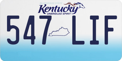 KY license plate 547LIF