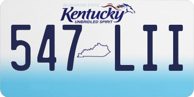 KY license plate 547LII