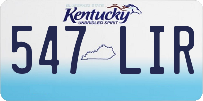 KY license plate 547LIR