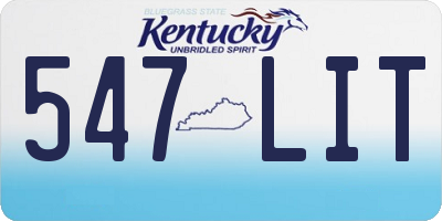 KY license plate 547LIT