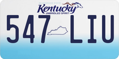 KY license plate 547LIU