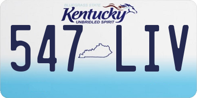 KY license plate 547LIV