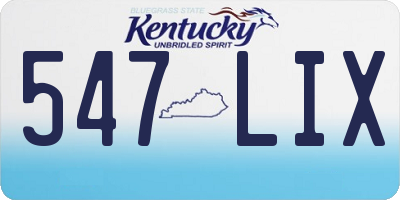 KY license plate 547LIX