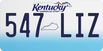 KY license plate 547LIZ
