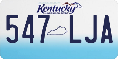KY license plate 547LJA