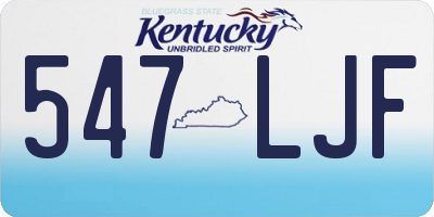 KY license plate 547LJF