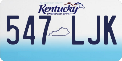 KY license plate 547LJK