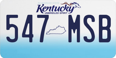 KY license plate 547MSB