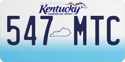 KY license plate 547MTC