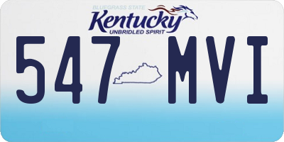 KY license plate 547MVI