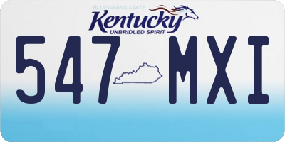KY license plate 547MXI